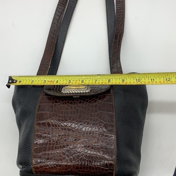 Brighton Brown Snakeskin Black Pebble Leather Shoulder Bag. BP1630A - Picture 7 of 11